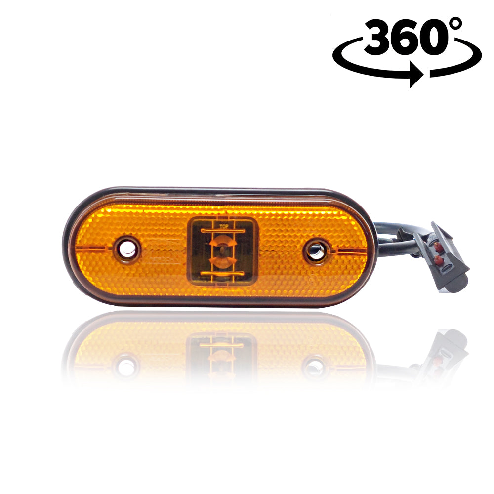 Aspöck Unipoint LED Position Lamp Amber with 0.5m Cable