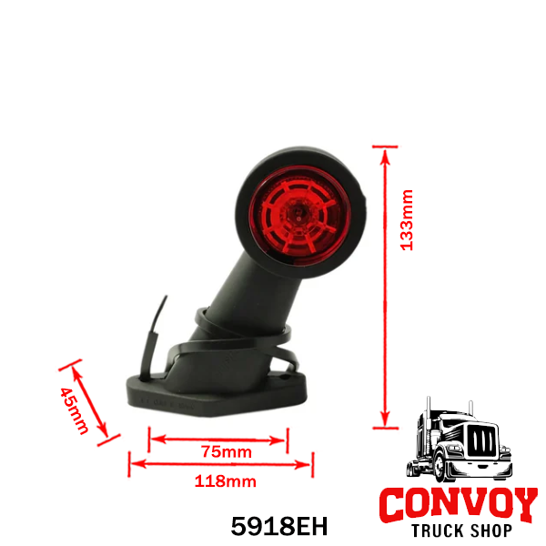 Straight Arm LED Side Marker Light with Microprism Lens
