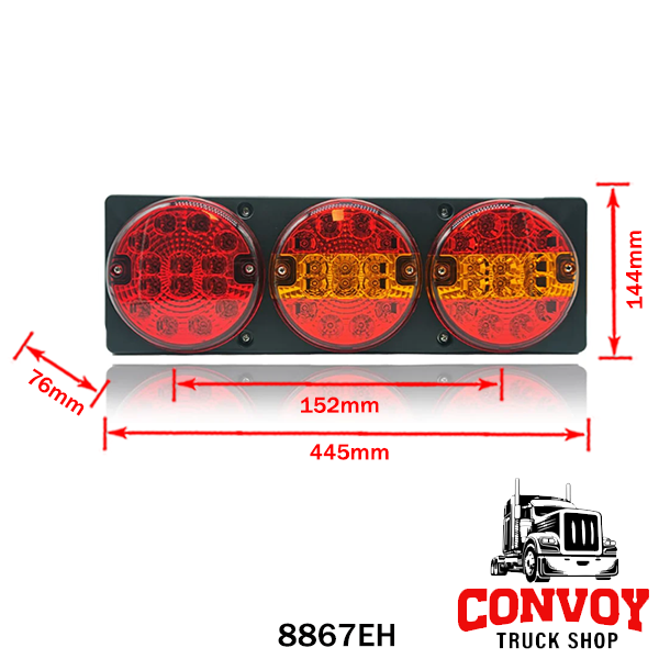 Rear LED Tail Light, 5-Function, Reverse, 12/24V