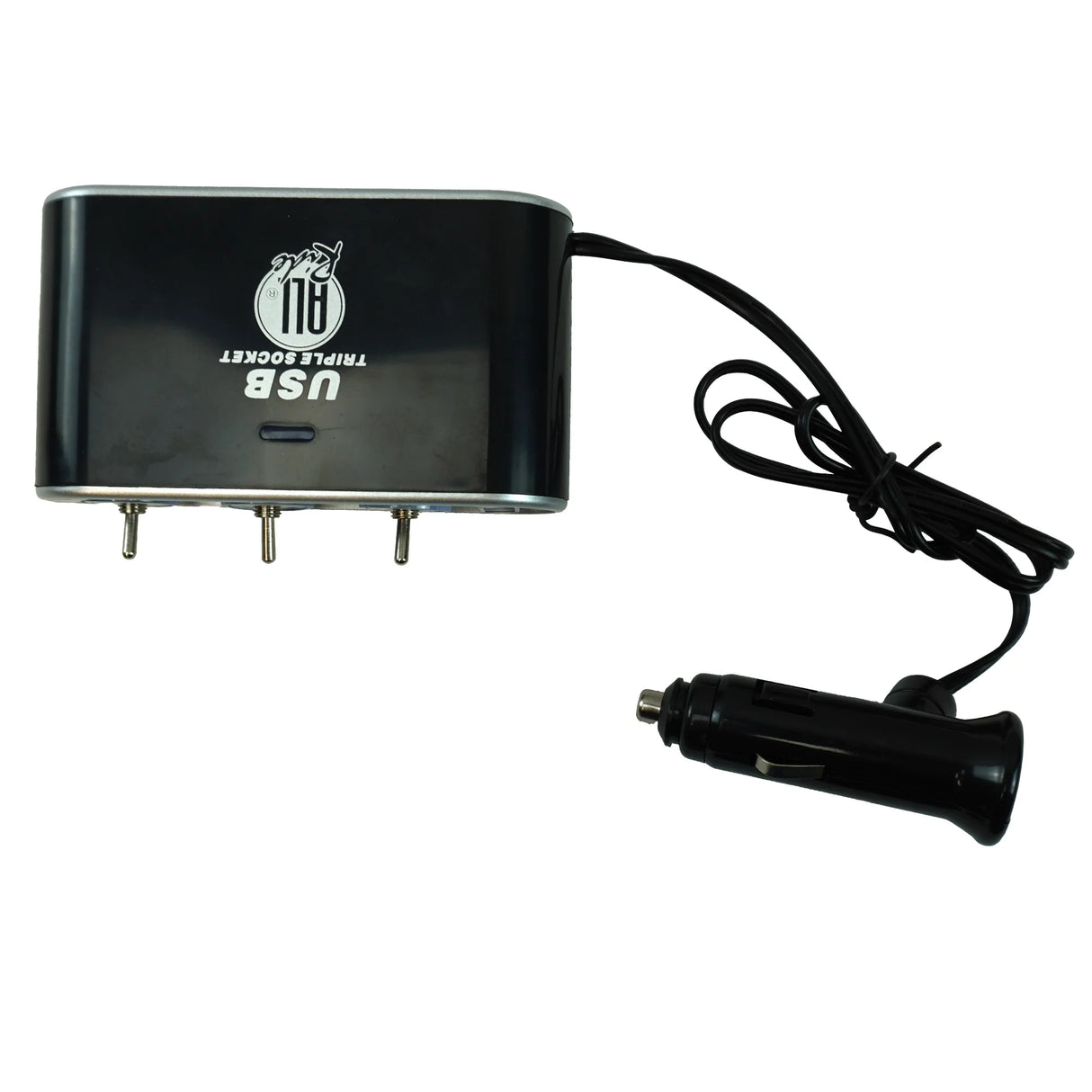 3-Way Car Cigarette Lighter Splitter with Switches and USB Port