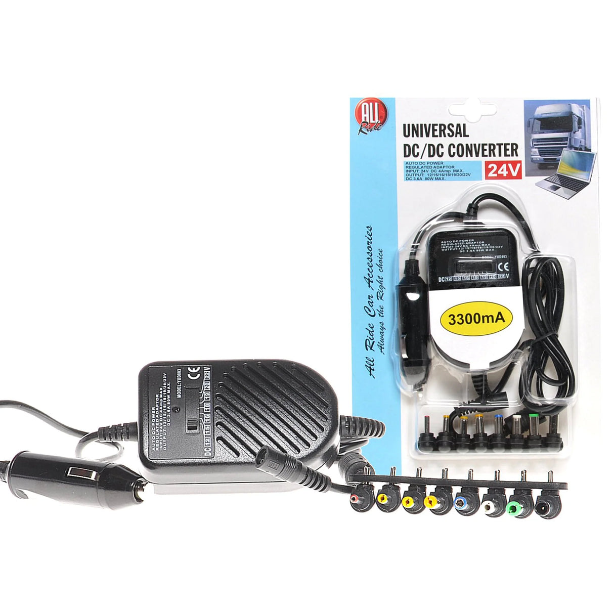 Universal Car Cigarette Lighter Laptop Charger 24V 3300mA