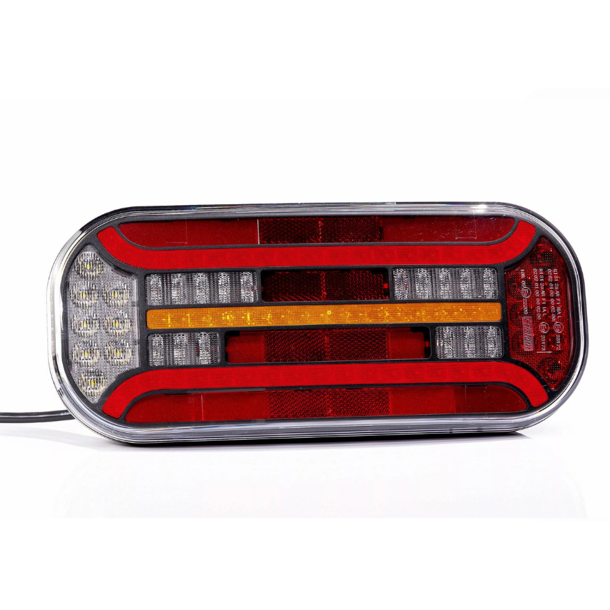 LED Rear Light, 6-Function with Dynamic Indicator & Reflector, 12-36V