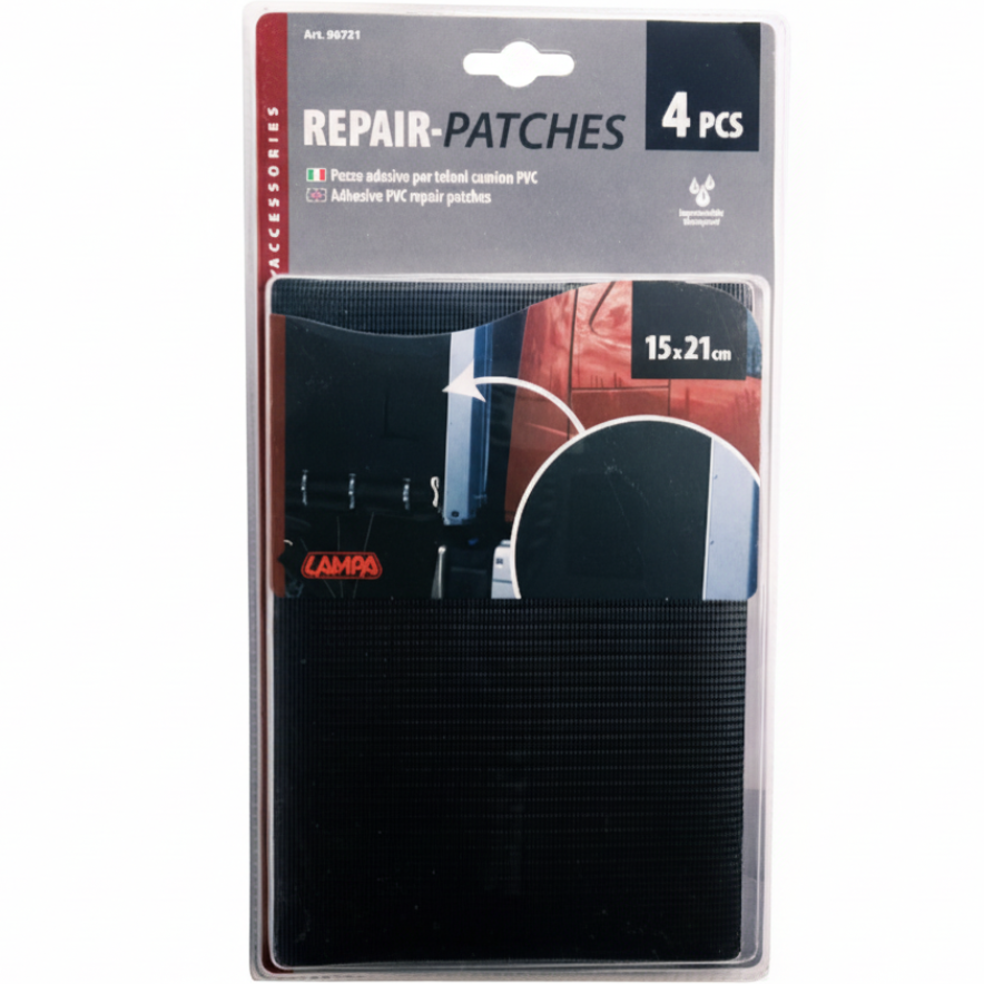 Tarpaulin Repair Patch Set – 4 pcs, 15x21 cm