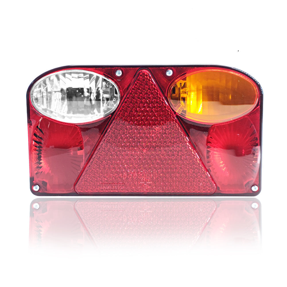 Rounded Triangle Trailer Tail Light with Reflector