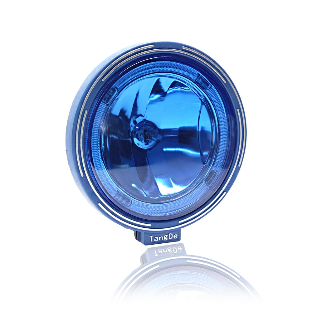 Round High Beam Spotlight with Blue Lens – 223mm