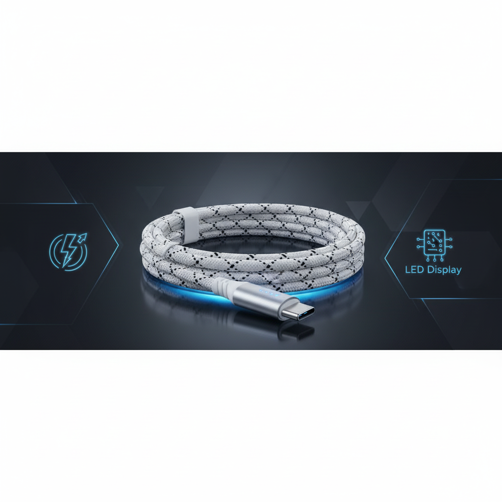 USB-C Charging Cable 100W Fast Charge with LED Display – 2m