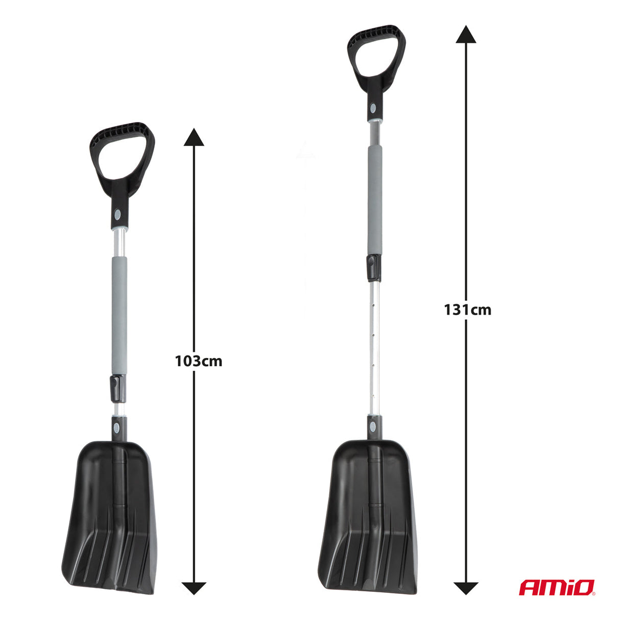 Telescopic Snow Shovel with Aluminum Handle, 103–131cm