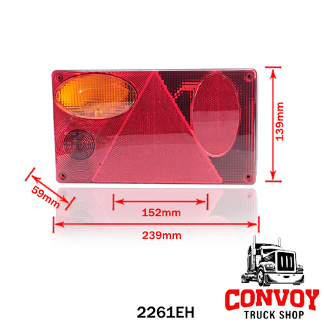 Rectangular Trailer Lamp with Triangle Reflector