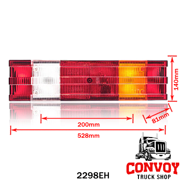 6-Chamber Ribbed Universal Tail Light for Mercedes Trucks
