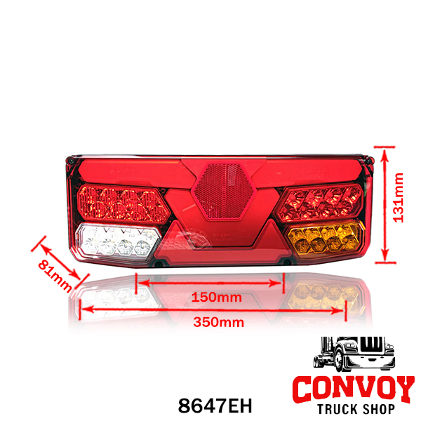 Universal 7-Function LED Tail Light with License Plate Holder 12-24V