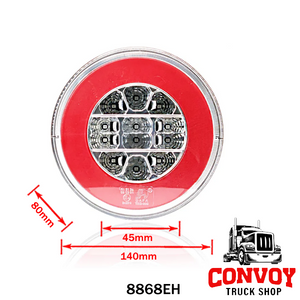 Round LED Stripe Lamp with Indicator, Transparent, 12/24V