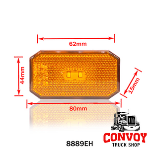 Rectangular LED Side Marker Lamp 2LED 12/24V