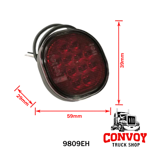 Rear LED Fog Lamp, Square, with Wiring