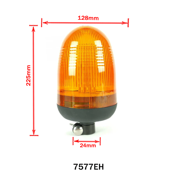 Yellow LED Strobe Warning Light, 80 LEDs, Pipe Mount