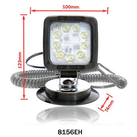 Square LED Work Light with Magnetic Base and Cigarette Lighter Plug