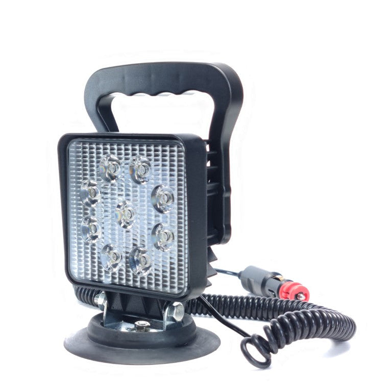 LED Work Light, Square, Magnetic Base, 27W, Cigarette Lighter Plug