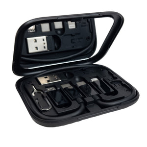 Hoco U114 6-in-1 Travel Data Cable Set with Storage Case – Black
