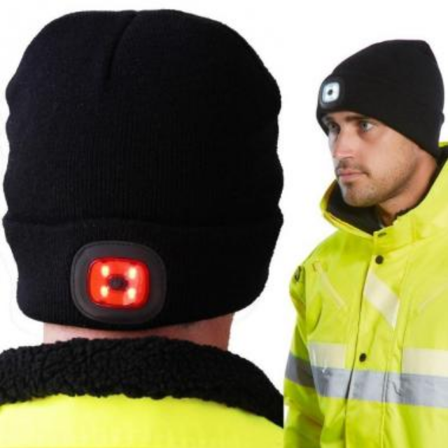 Rechargeable LED Beanie Hat with Dual Lights