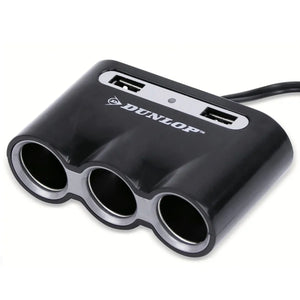 3-Socket Car Cigarette Lighter Splitter with 2 USB Ports