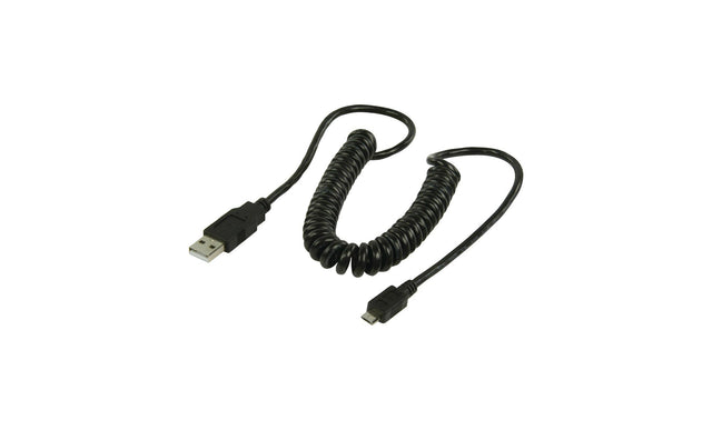 USB-A to Micro USB-B Spiral Charging Cable 2m