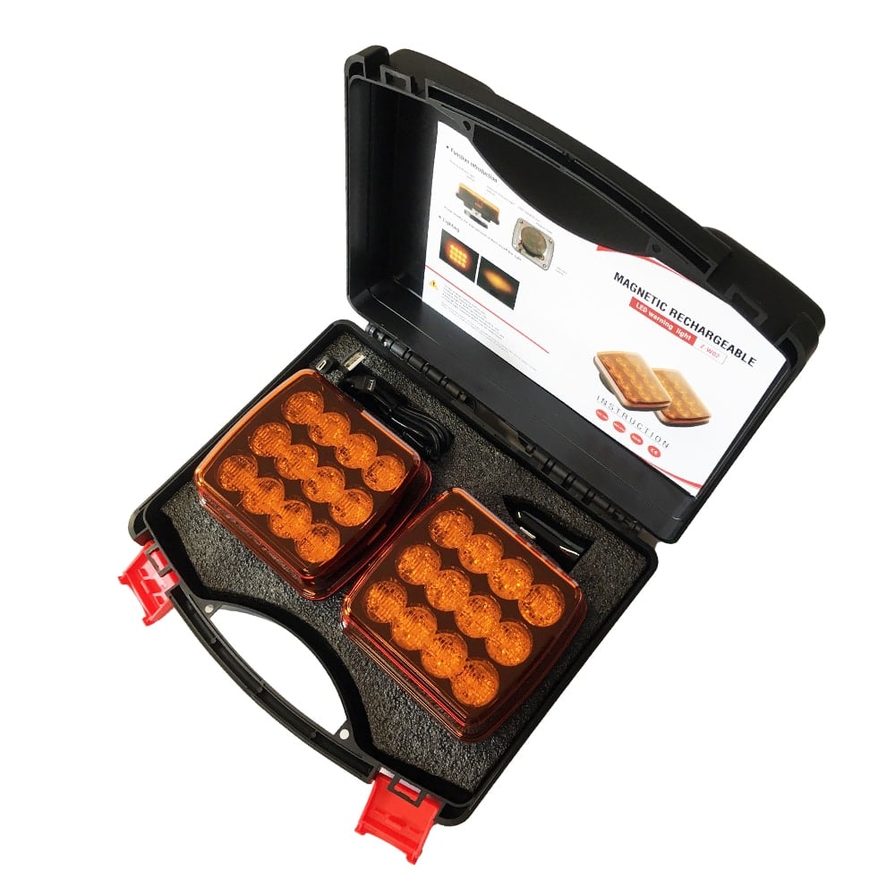 Rechargeable LED Amber Warning Light with Magnetic Base