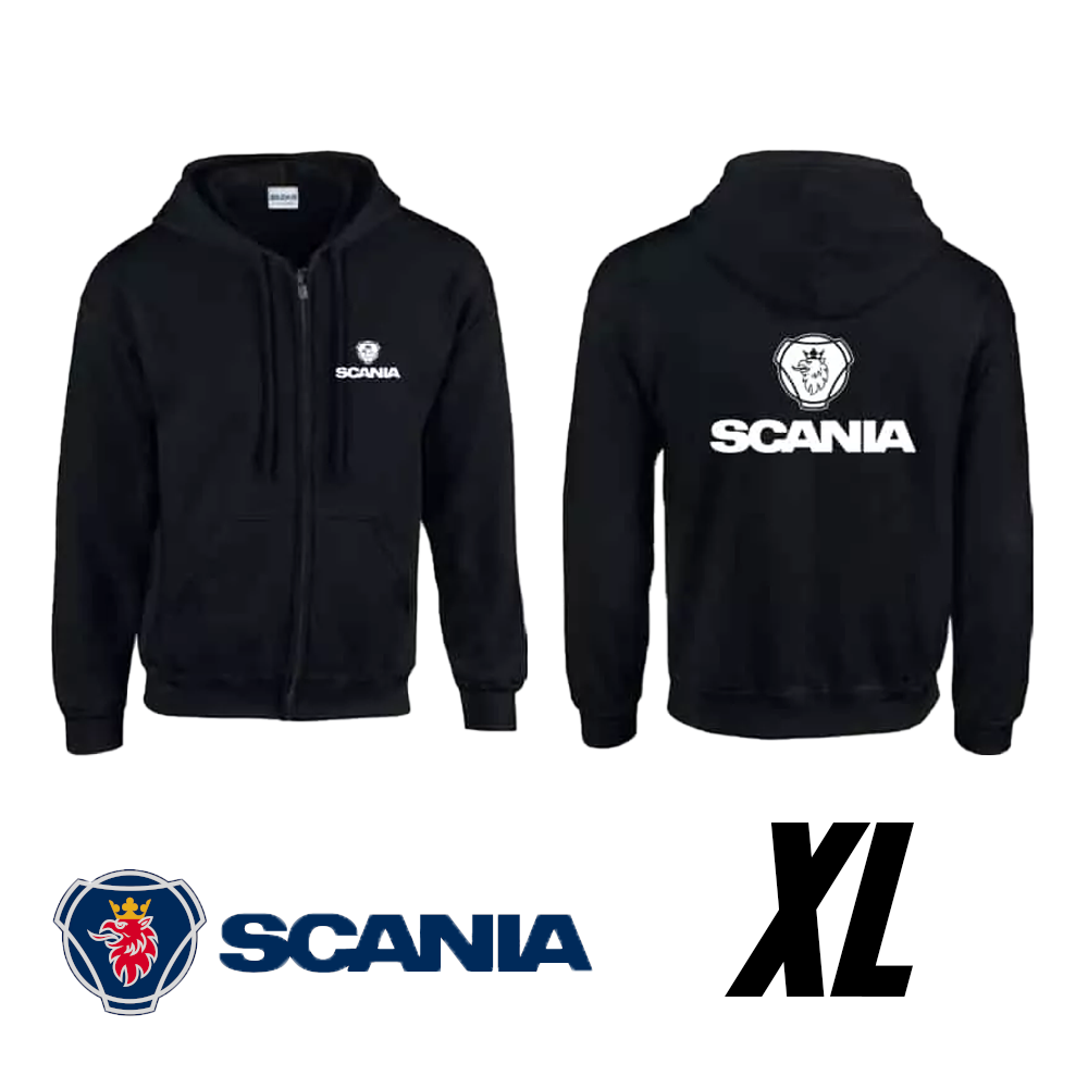 Black Scania Logo Zip-Up Hoodie